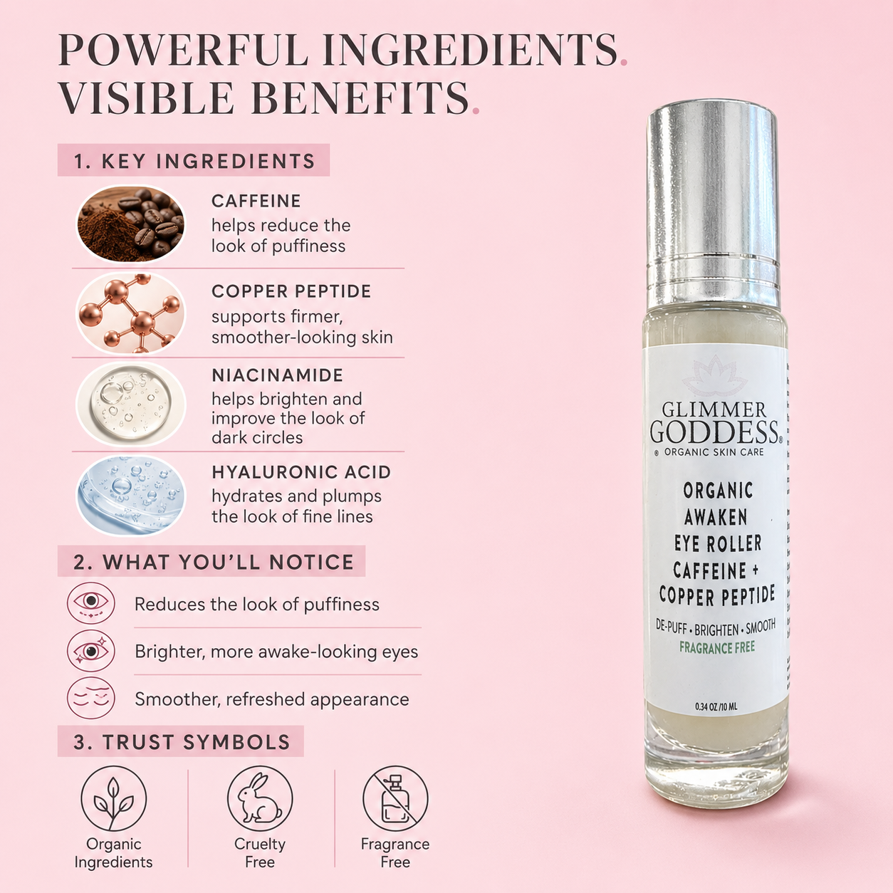 Cooling Eye Roller for Puffiness, Dark Circles & Tired-Looking Eyes