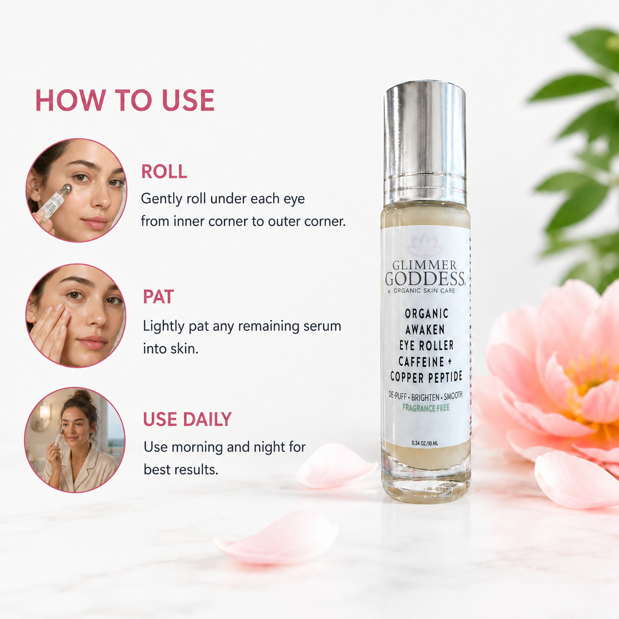 Cooling Eye Roller for Puffiness, Dark Circles & Tired-Looking Eyes