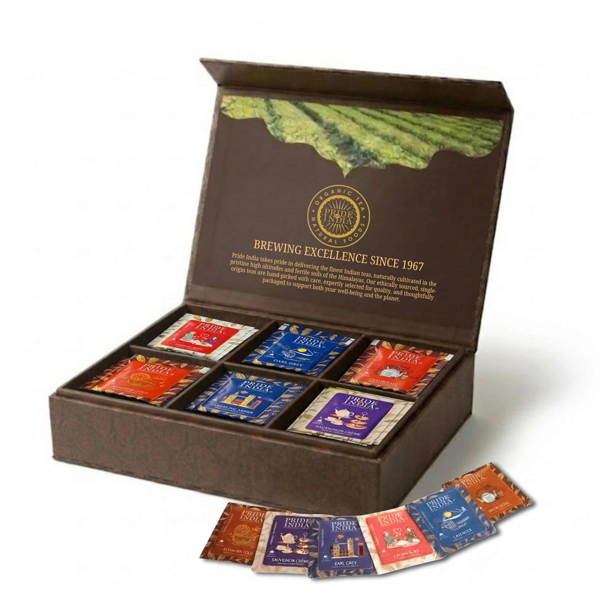 Natural Indian Classic Tea Assortment Chest, 6 Types - 72 Tea Bags-0