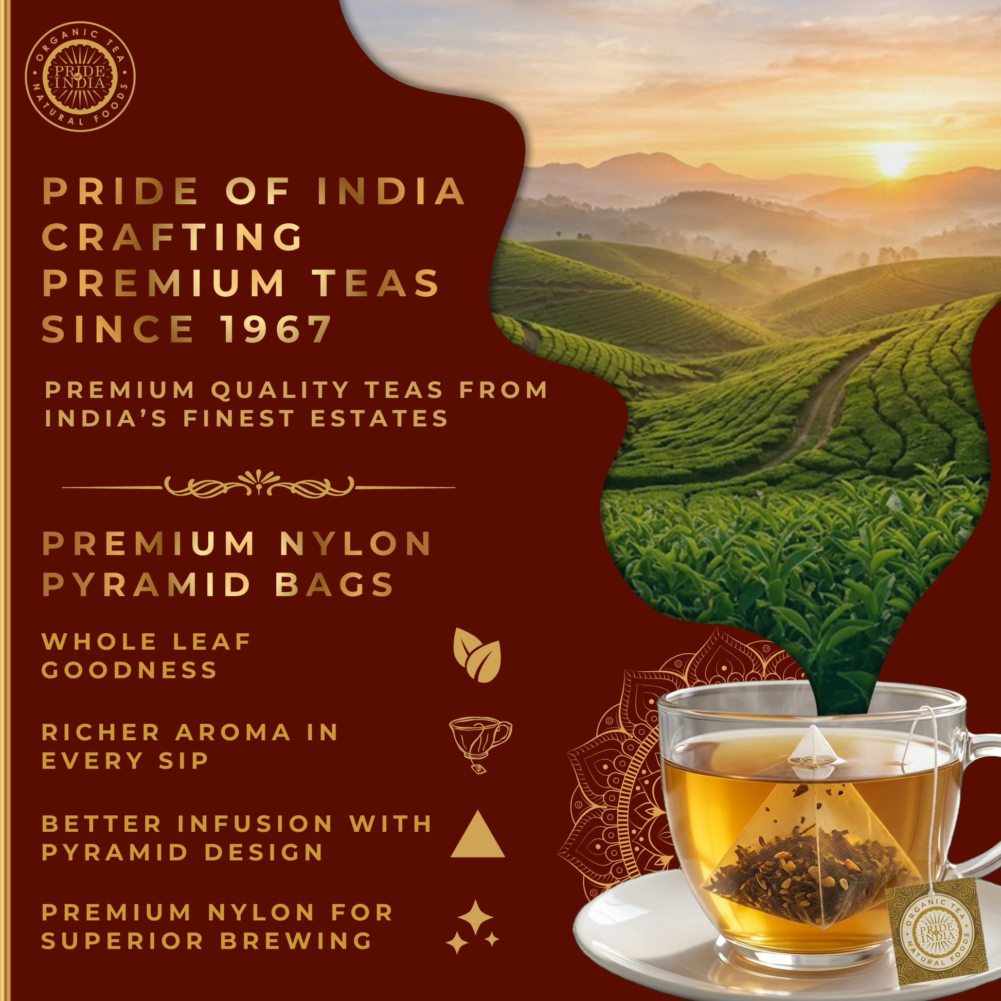 Natural Indian Classic Tea Assortment Chest, 6 Types - 72 Tea Bags-2