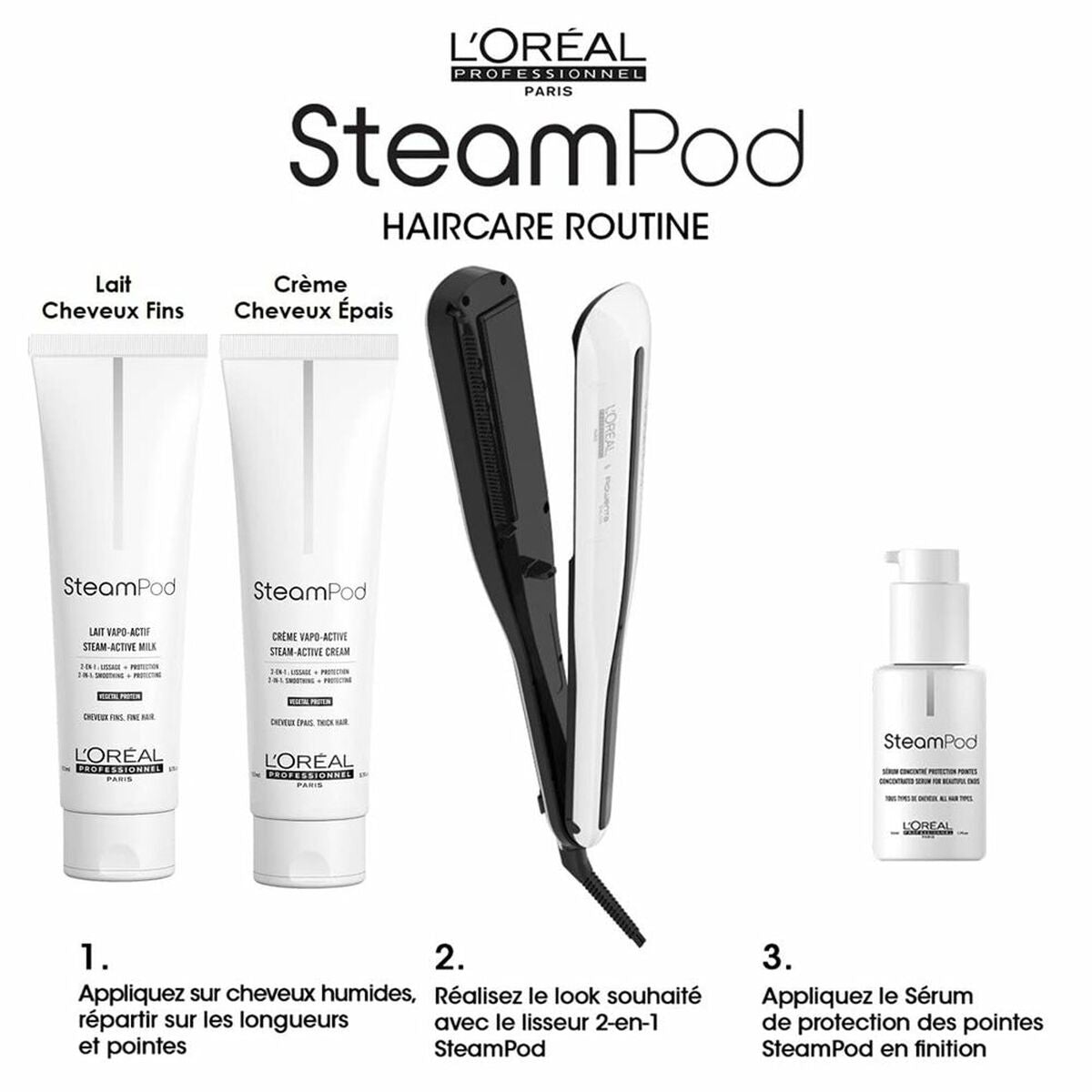 Hair Straightener L'Oréal Paris E3141800 White/Black 2-in-1 White-1