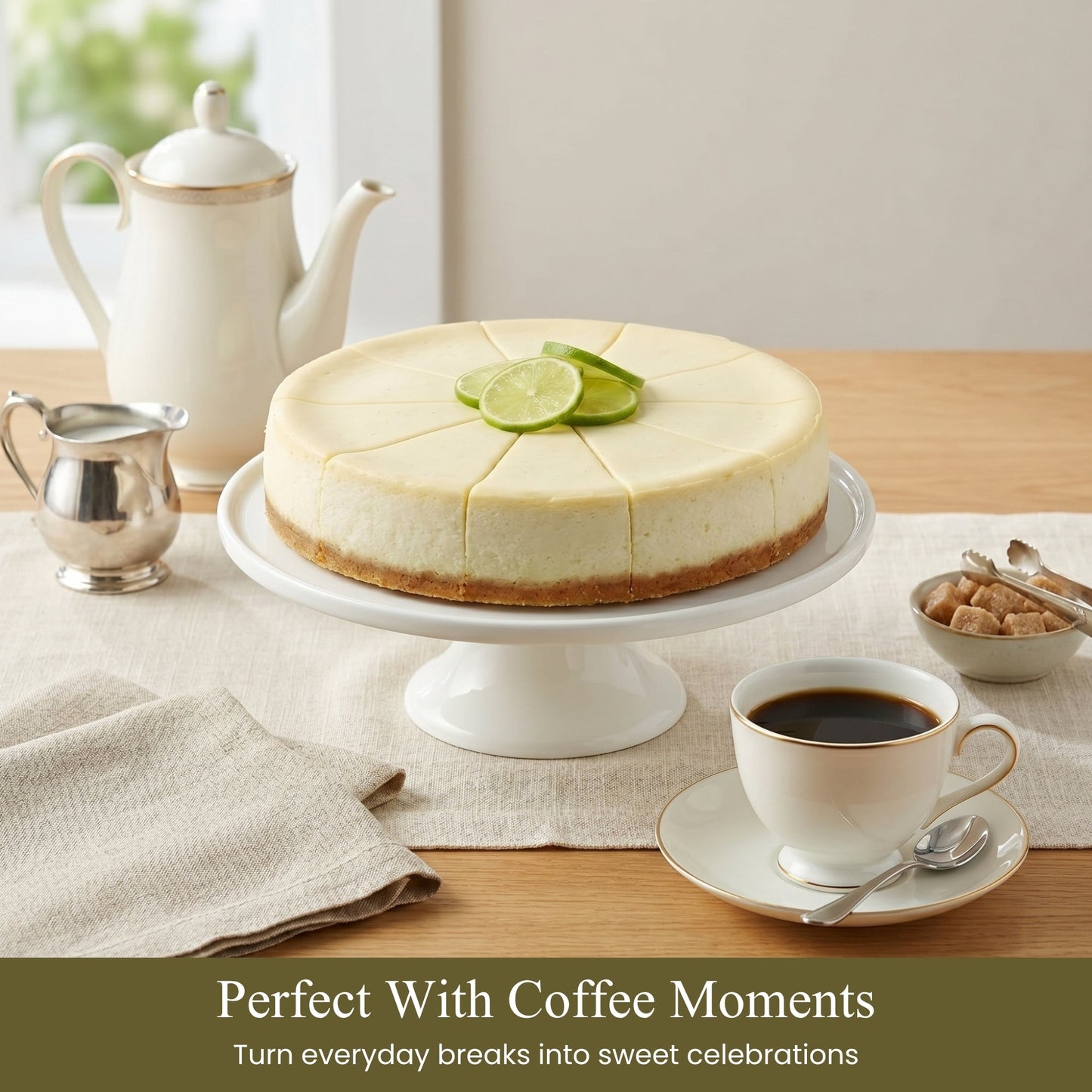 Andy Anand Sugar-Free Key Lime Cheesecake, 9-Inch, 2 lb – No Sugar Added, Diabetic-Friendly, Real California Cream Cheese, Holiday Gift Box