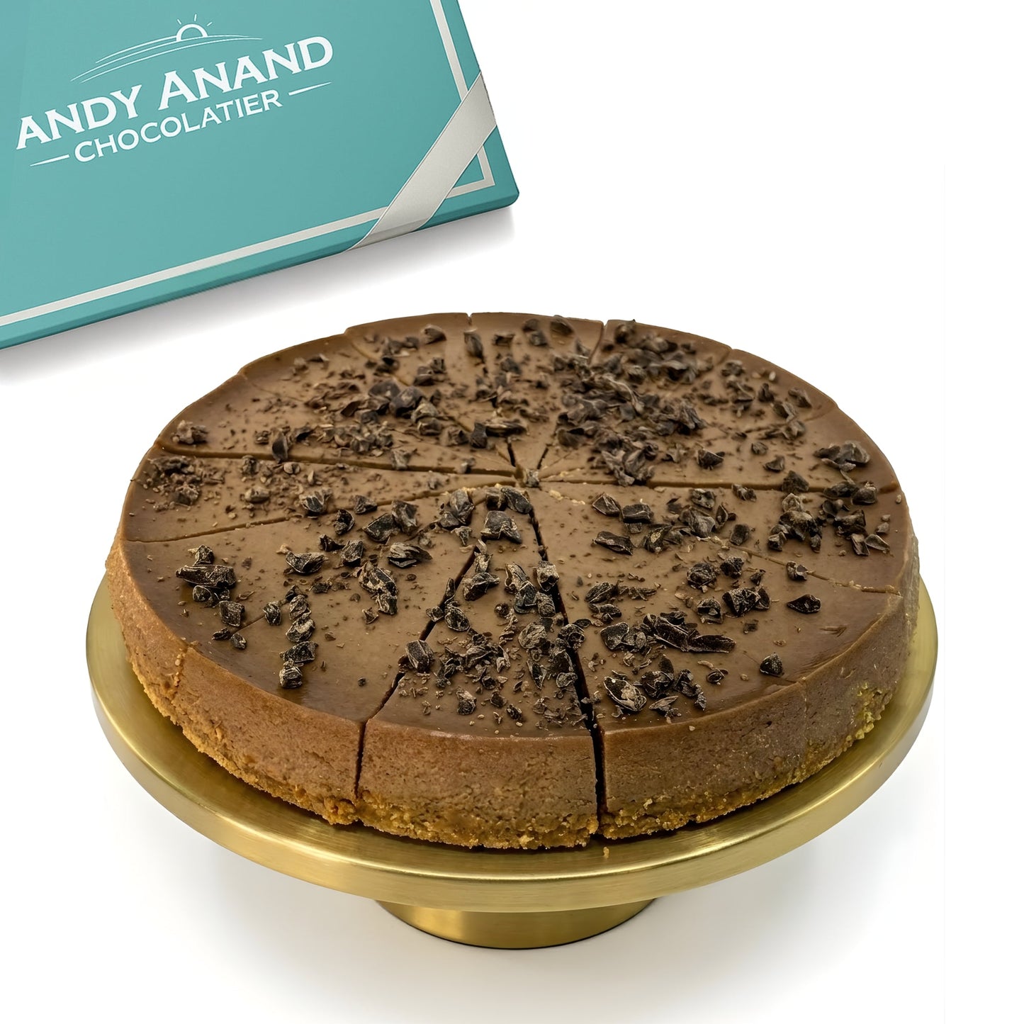 Andy Anand Sugar Free Dark Chocolate Chip Cheesecake 9” – Fresh Cream Cheese, Diabetic Friendly, Handmade, No Preservatives, 2.8 lb