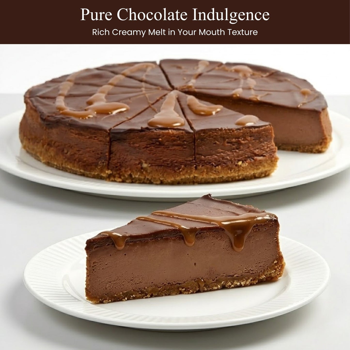 Andy Anand Chocolate Fudge Cheesecake, 9-Inch, 2 lb – Freshly Baked, Real California Cream Cheese, No Preservatives, Birthday & Holiday Gift