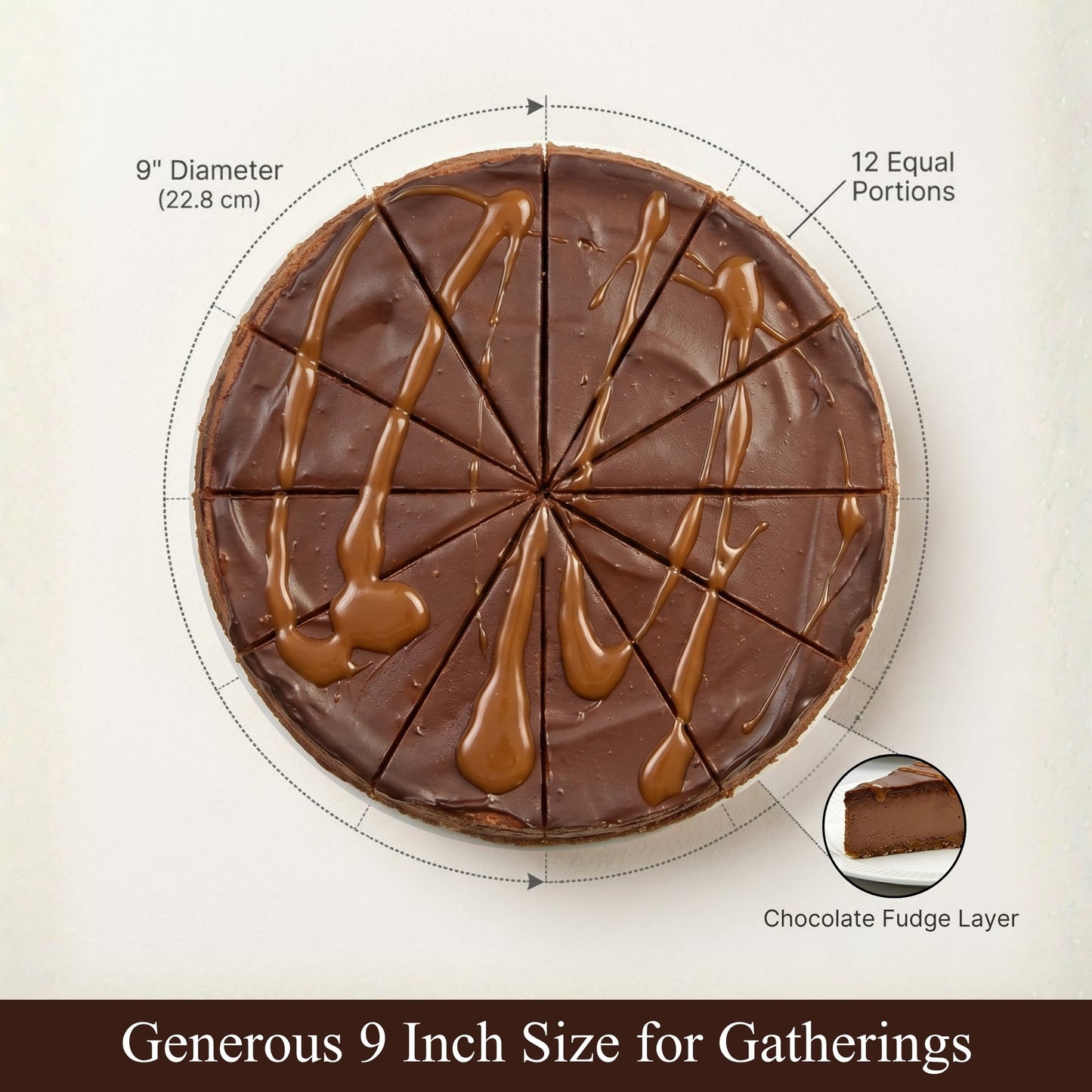 Andy Anand Sugar-Free Chocolate Fudge Cheesecake, 9-Inch, 2 lb – Diabetic-Friendly, NY-Style, Real Cocoa, No Preservatives, Birthday Gift