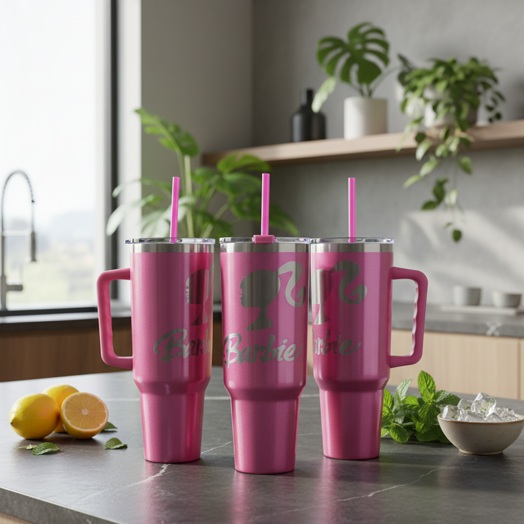 Pink Barbie 40oz Engraved Tumbler