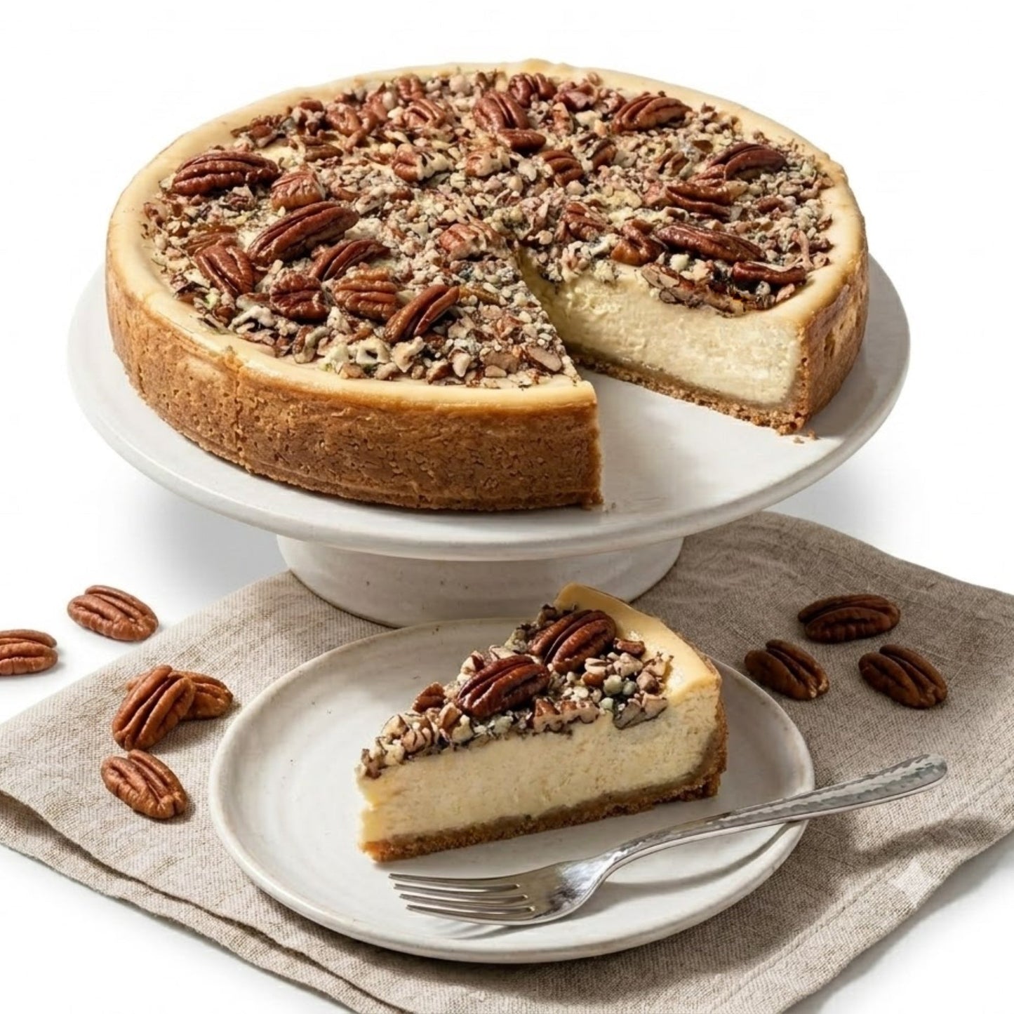 Andy Anand Sugar-Free Caramel Pecan Cheesecake, 9-Inch, 2.8 lb – Diabetic-Friendly, Fresh California Cream Cheese, All-Natural Gift Box