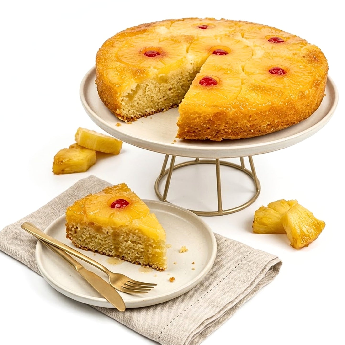 Andy Anand Sugar-Free Pineapple Upside-Down Cake, 9-Inch – Caramelized Pineapple, Keto & Diabetic-Friendly, No Preservatives, Birthday Gift