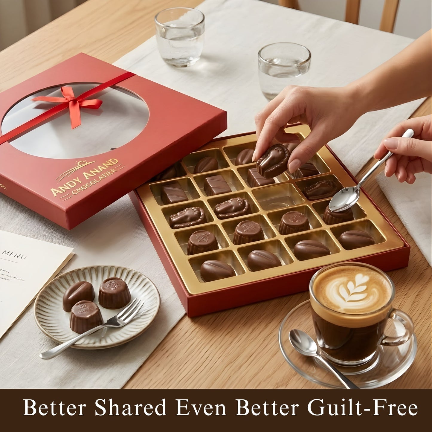 Andy Anand Sugar-Free Vegan Belgian Dark Chocolate Truffles Gift Box, 25 pc – Handmade Gourmet Assorted Flavors, Perfect for Indulgence, Birthday & Holiday