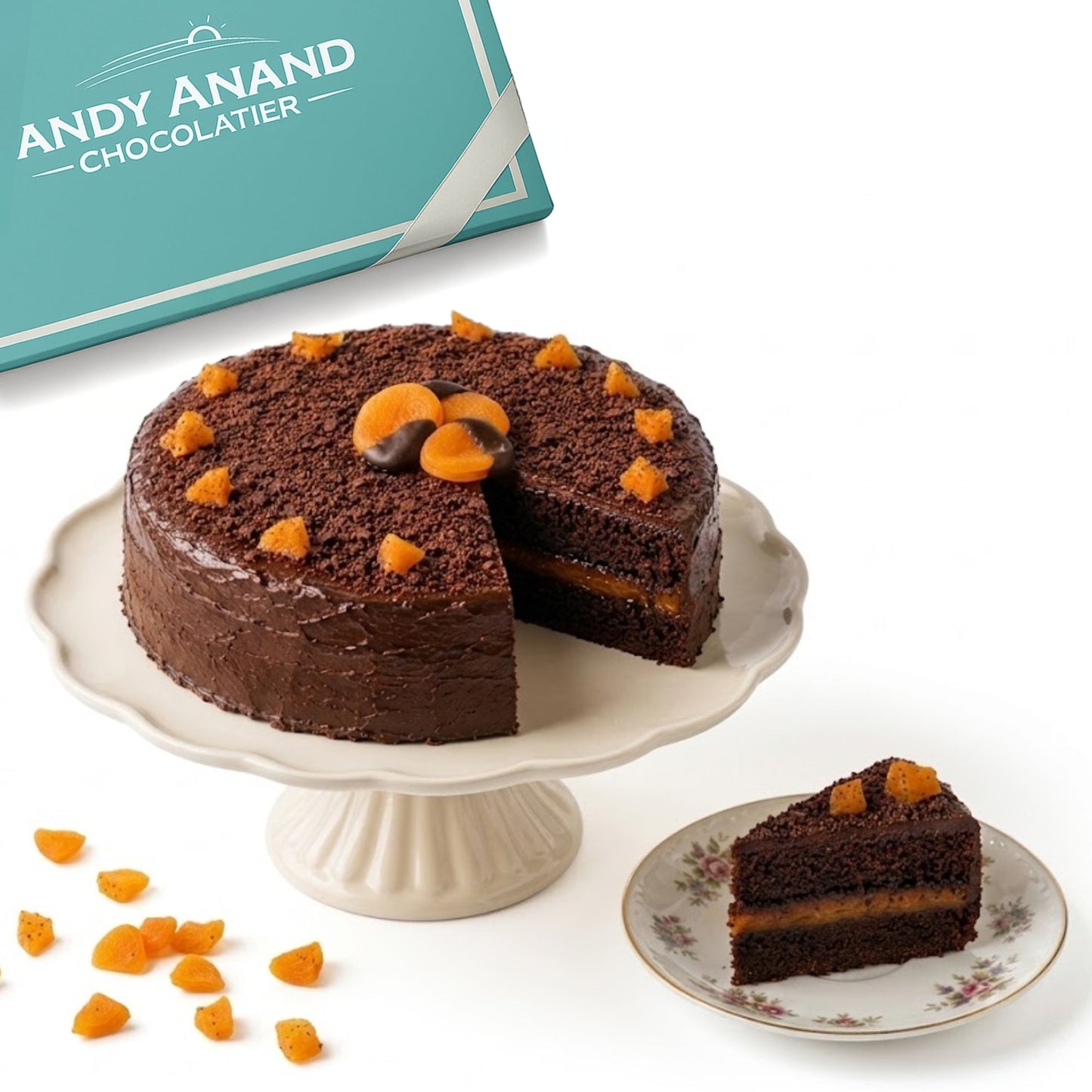 Andy Anand Sugar Free Sachertorte – Classic Austrian Chocolate Apricot Cake 2.8 lb | Keto &amp; Diabetic Friendly | No Sugar Added | No Preservatives | Gourmet Birthday Gift