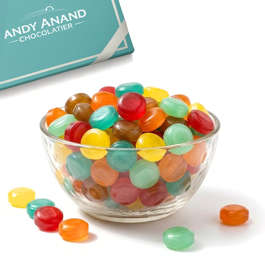 Andy Anand Sugar-Free Mixed Fruit Hard Candy, 80 pc, 7 oz – European Imported, Stevia Sweetened, Gluten-Free, Keto Diabetic-Friendly Gift