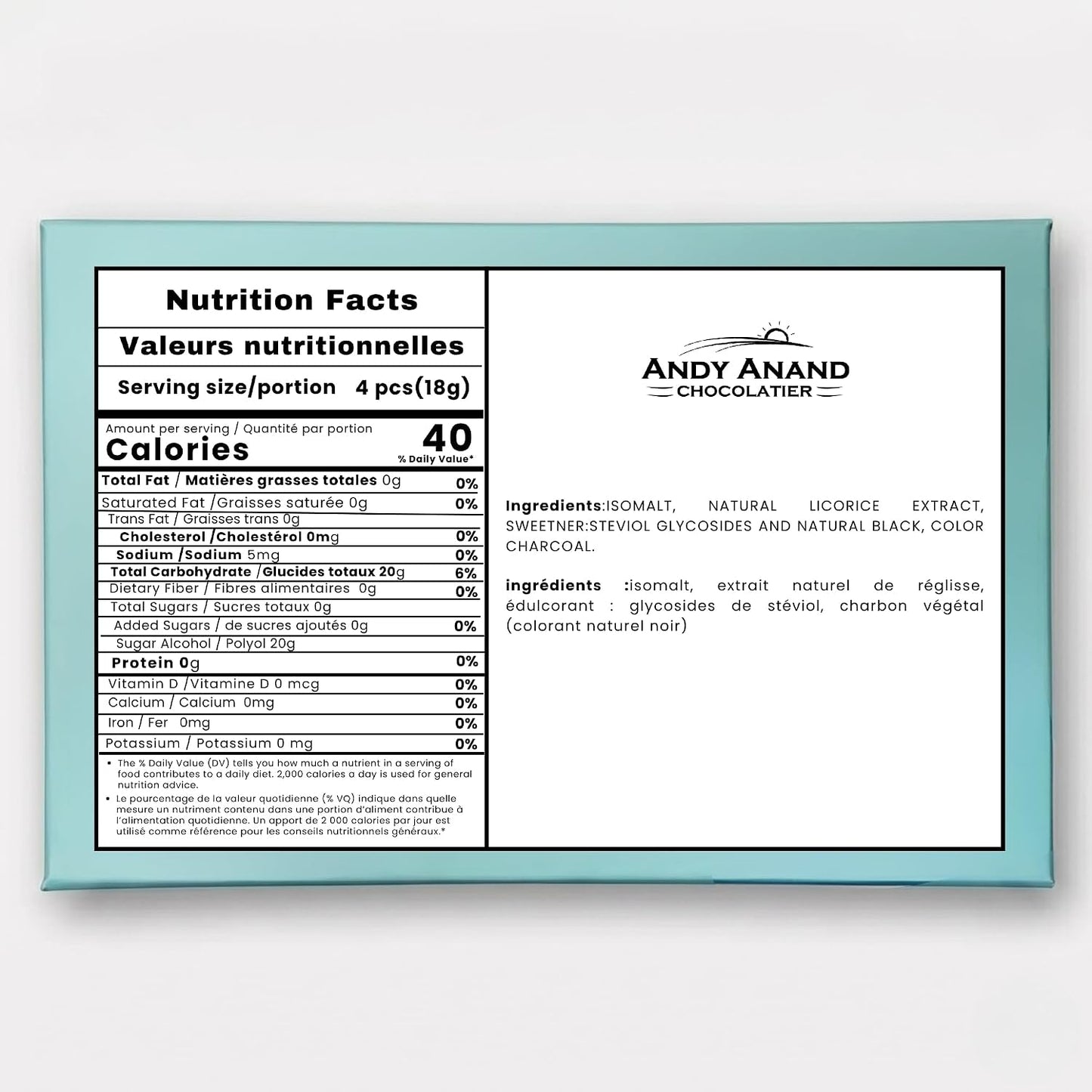 Andy Anand Sugar-Free Australian Licorice Hard Candy, 7 oz – European Made, Stevia Sweetened, Keto & Diabetic-Friendly Gourmet Gift Box