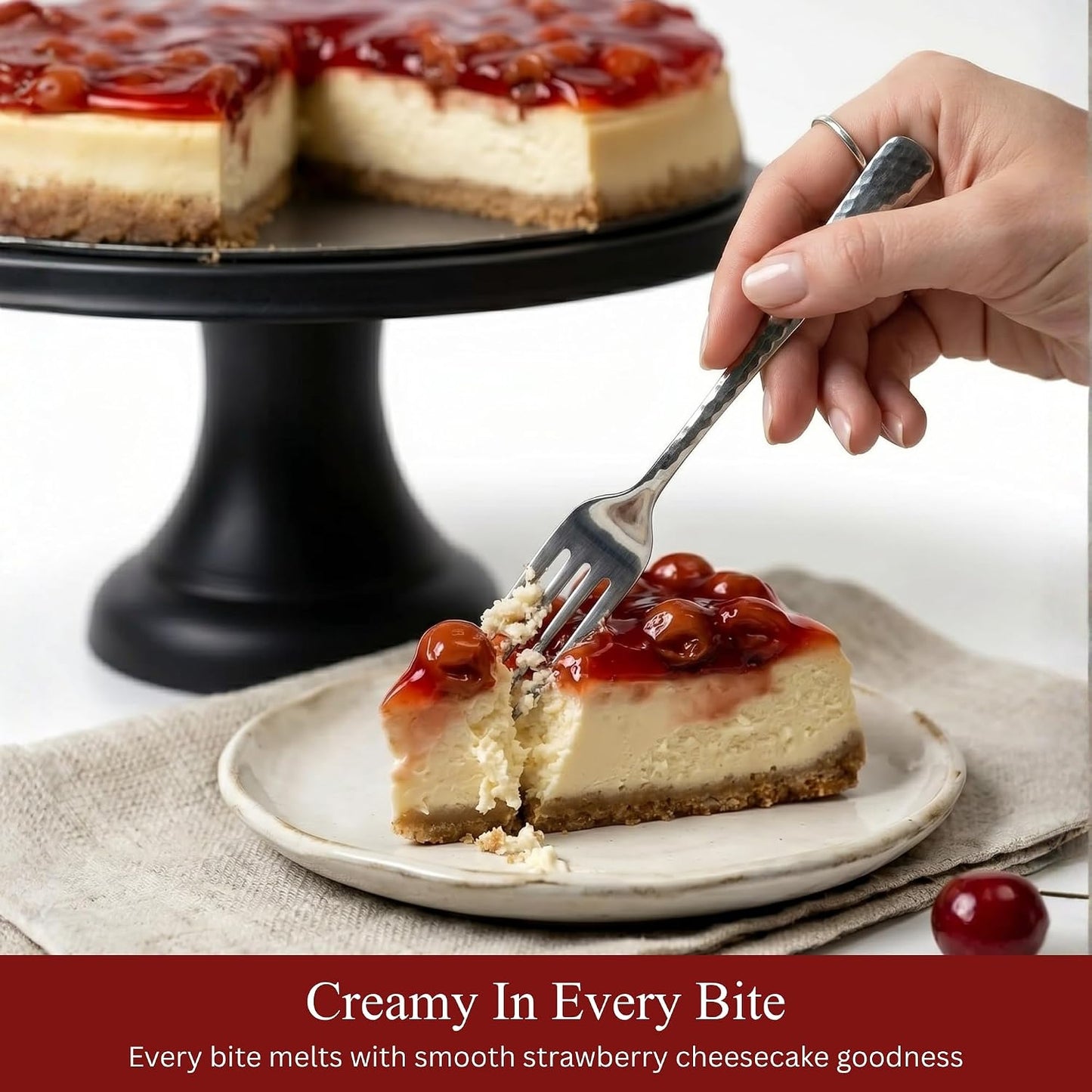 Andy Anand Sugar-Free & Gluten-Free Cherry Cheesecake, 9-Inch – Diabetic-Friendly, Fresh California Cream Cheese, Handmade, Birthday Gift