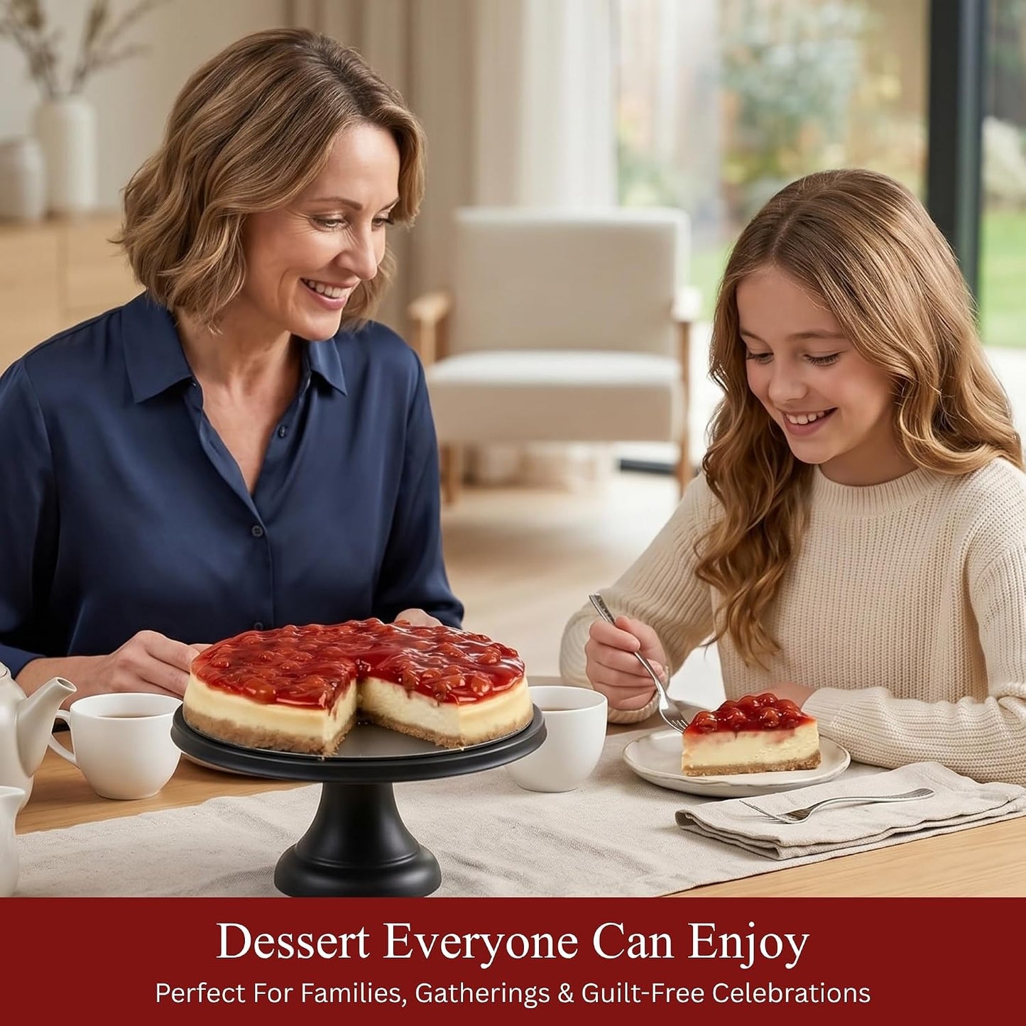 Andy Anand Sugar-Free & Gluten-Free Cherry Cheesecake, 9-Inch – Diabetic-Friendly, Fresh California Cream Cheese, Handmade, Birthday Gift
