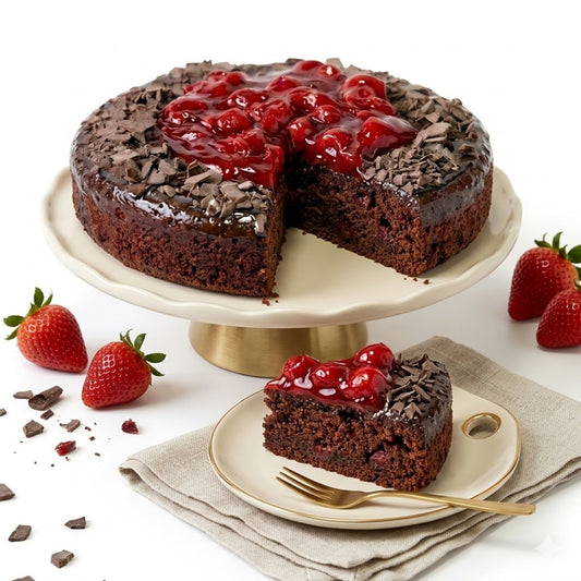 Andy Anand Sugar-Free Chocolate Strawberry Cake, 9-Inch, 2.5 lb – Diabetic-Friendly, No Preservatives, Traditional Recipe Birthday Gift Box