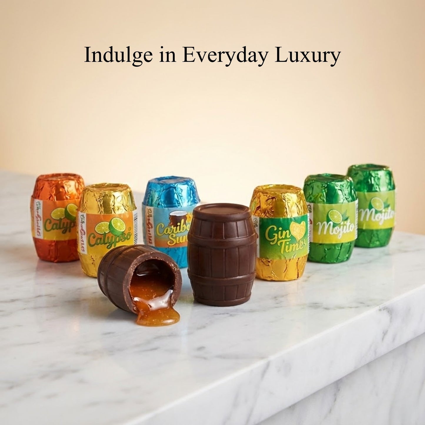 Andy Anand Cocktail Flavors, Six Unique, Non Alcoholic Vegan Chocolate Dark Chocolates, 18 Pieces, Crafted with 60% Cocoa Butter, Decadent