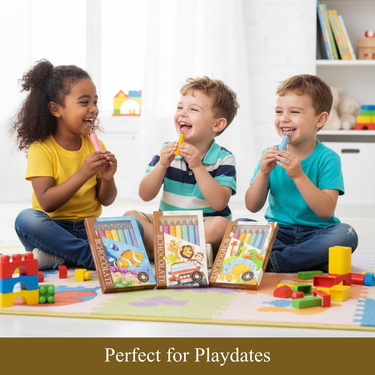 Andy Anand Milk Chocolate Crayon Boxes, 3-Pack (21 Pcs) – Fun Kids’ Treats Made with 60% Chocolate (Cocoa Butter), Perfect Gift Box for Special Occasions