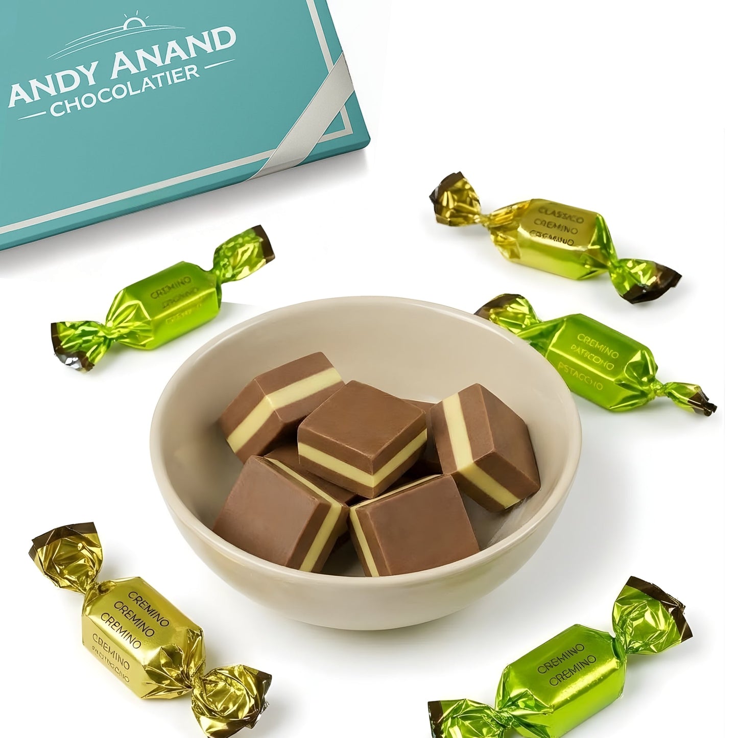 Andy Anand Italian Cremino Chocolate Assortment, 18 pc, 8 oz – Gluten-Free, 60% Cocoa Butter, Authentic Italian, Birthday & Holiday Gift Box
