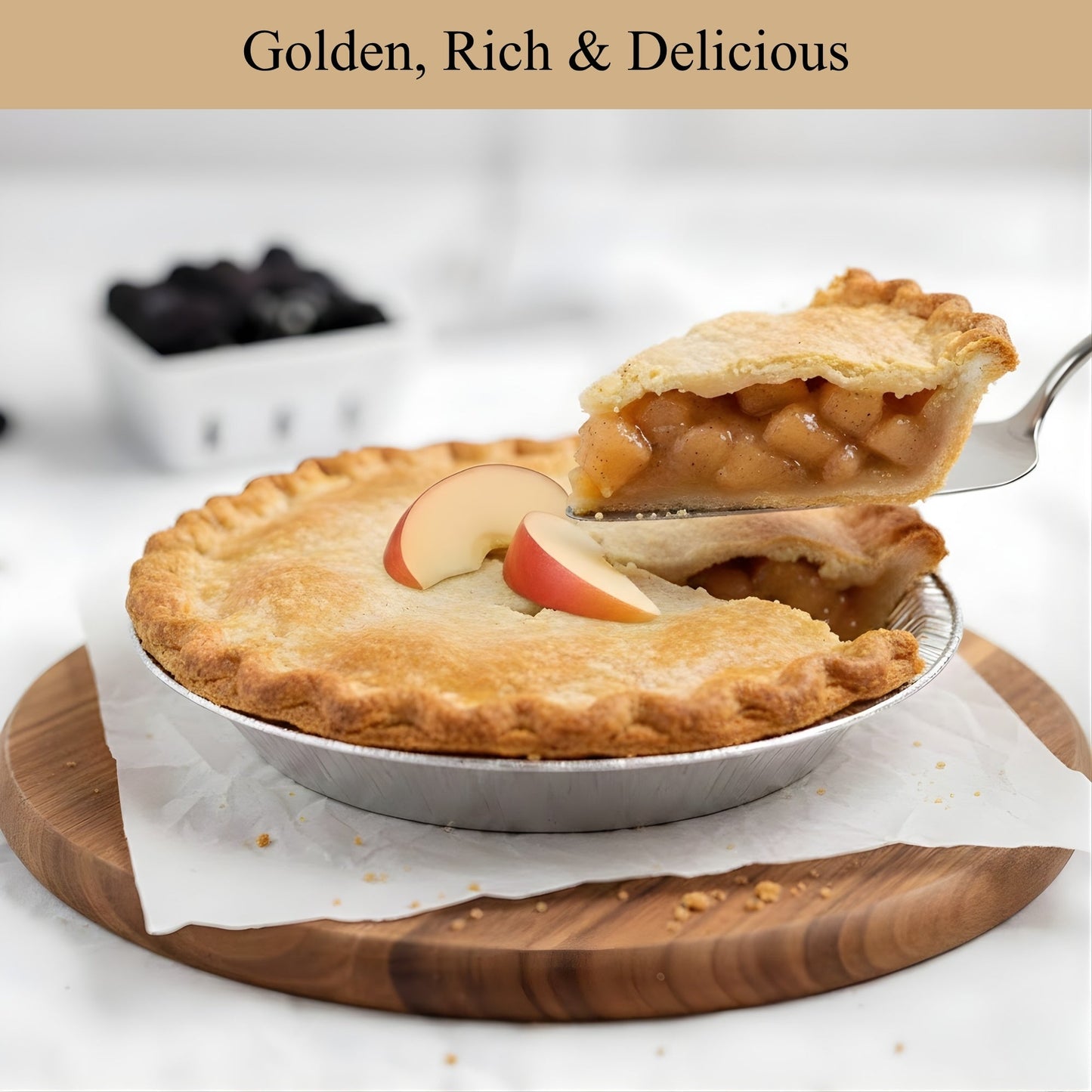 Andy Anand Sugar-Free Apple Pie, 2.9 lb – Keto & Diabetic-Friendly, Real Apples & Cinnamon, Flaky Crust, No Added Sugar, Birthday Gift Box