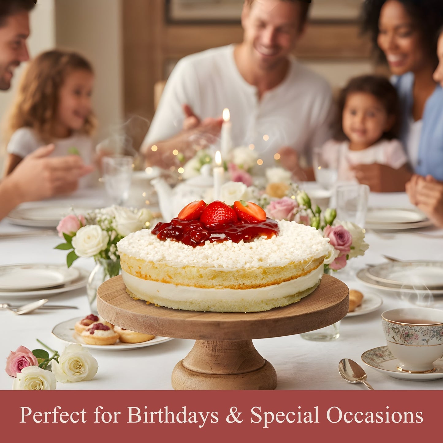 Andy Anand Sugar-Free White Chocolate Strawberry Cake, 2.5 lb – Keto & Diabetic-Friendly, Real Strawberries, Creamy White Chocolate Gift