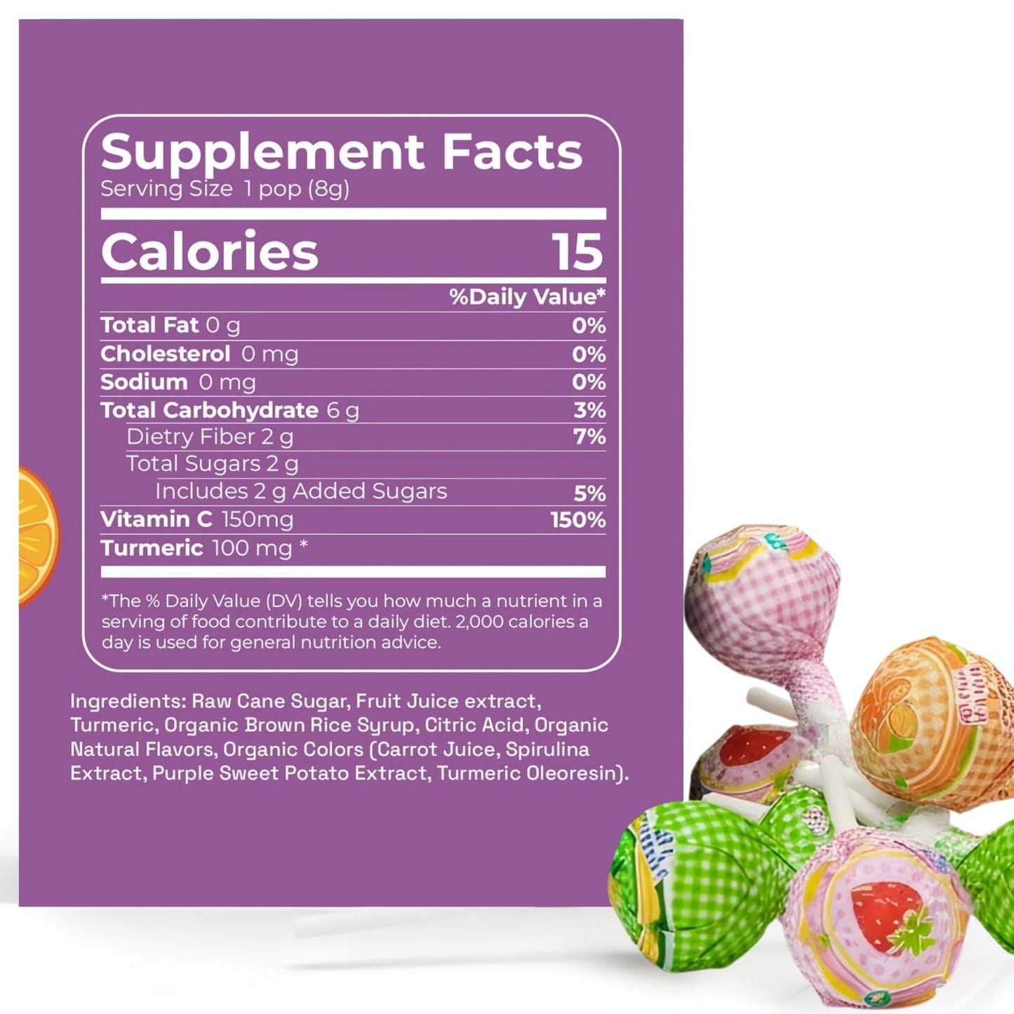 Andy Anand Vitamin C Lollipops, 29 ct, 8.8 oz – Real Fruit Juice, Keto, Kids Immune Support, Birthday & Holiday Gift Box