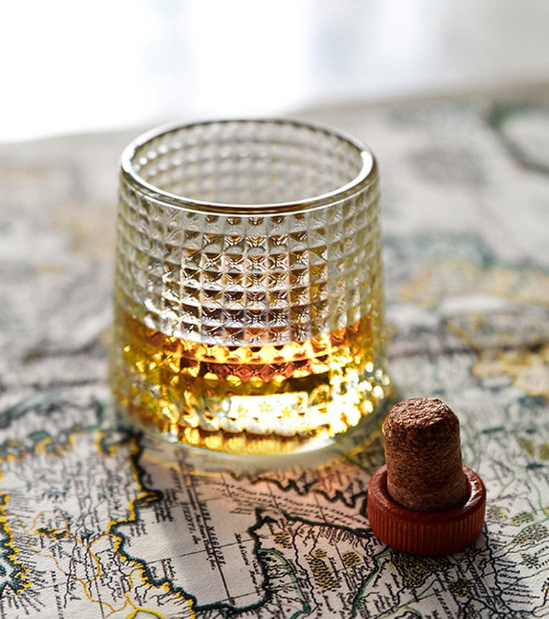 Blossom French Spin Wine Glass Rotate 360° Not Fall Whiskey Glasses Top Whisky XO Chivas Rock Cup