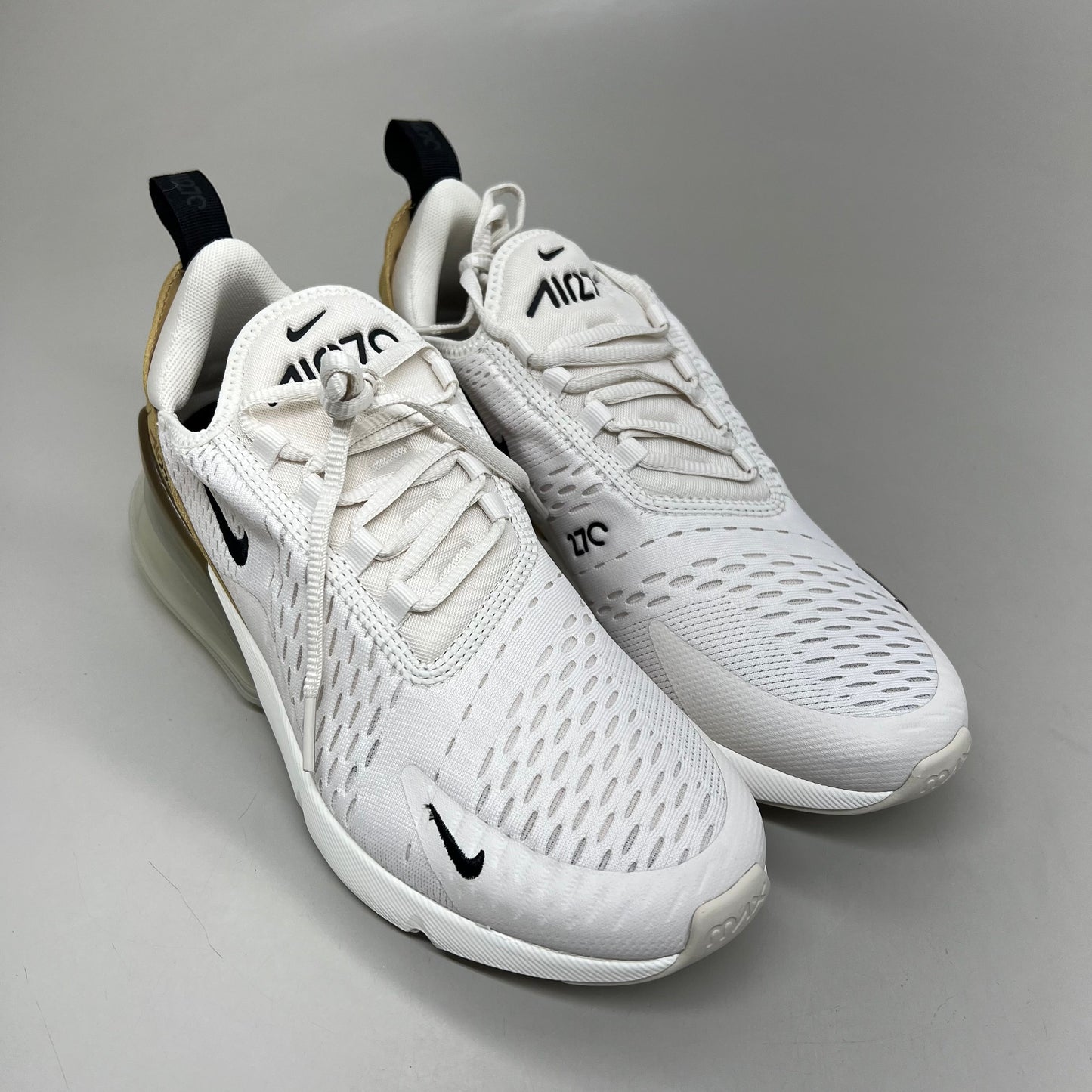 NIKE W Air Max 270 Mesh Sneakers Women's Sz 8 White Gold DZ77736 001 New Other
