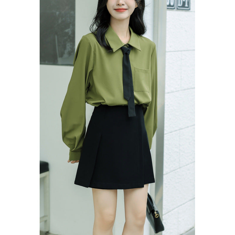 Long Sleeve Shirt for Women with Design Sense, Gift Tie Included