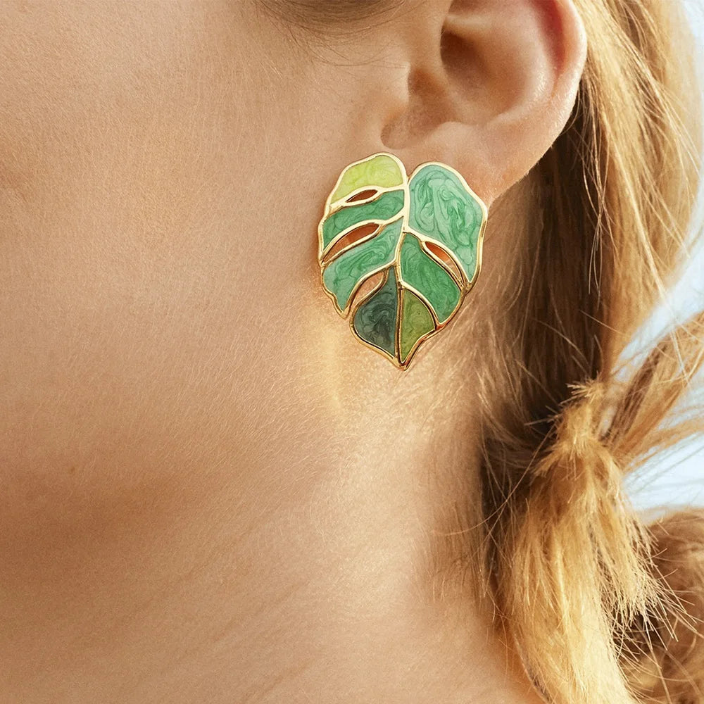 Small Bohemian Leaf Earrings for Women Fashion Cute Girl Earrings  Accessories Jewelry Gift