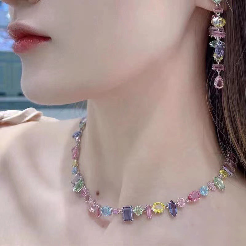 The New Candy System Crystal Elements Necklace Earrings Bracelet Female Tanabata Gift