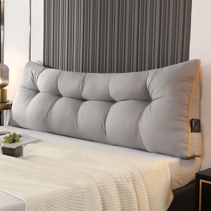 Fluffy Warm Feather-Cotton Backrest - Classic Solid Brushed Triangular Bed Cushion