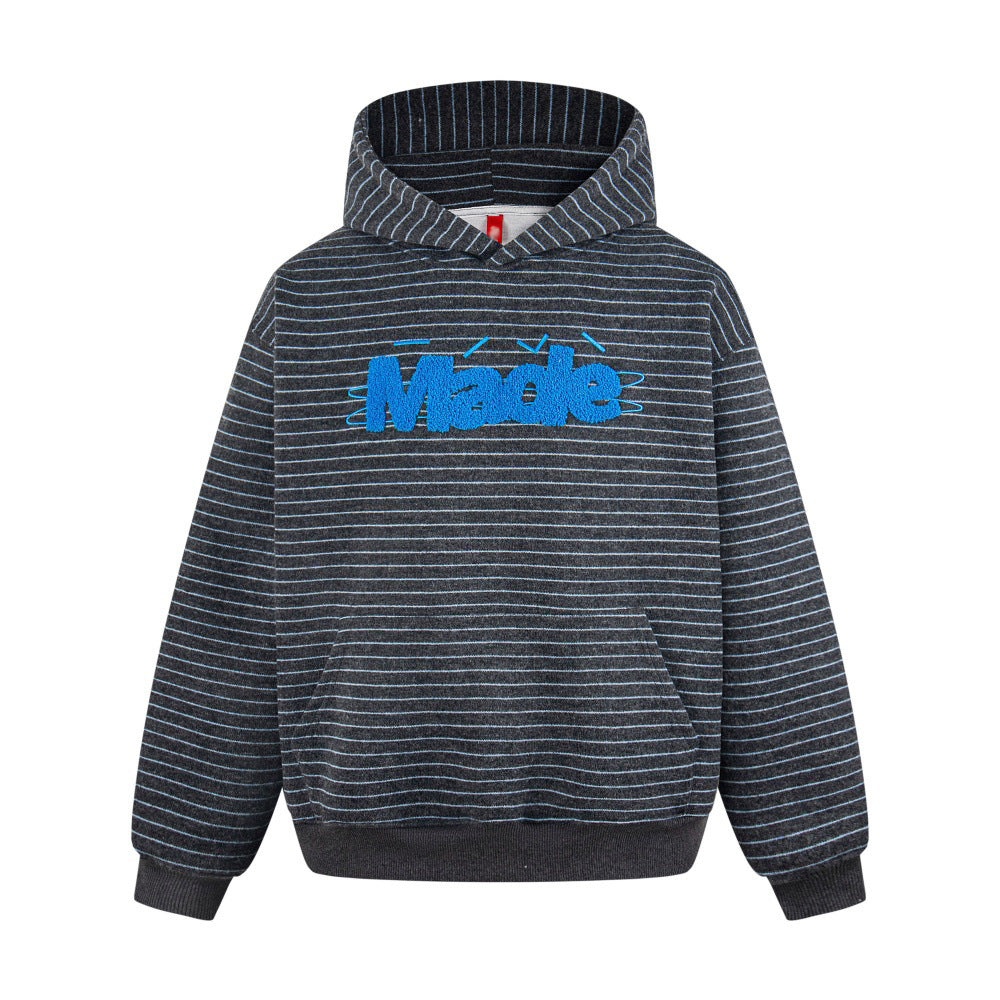 Striped hooded sweatshirt