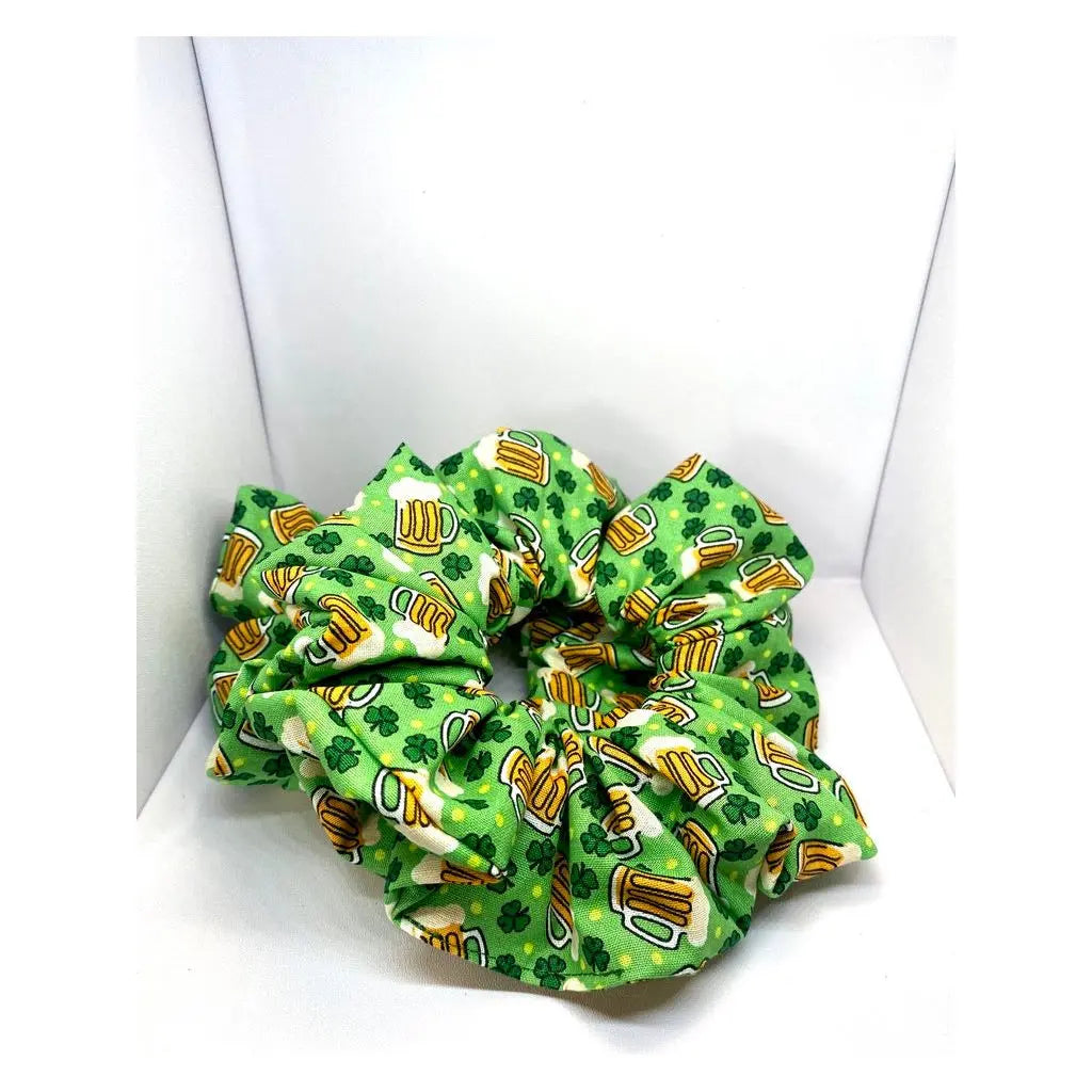 Beer and Shamrocks St Patrick's Scrunchie