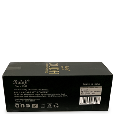 Balaji - OUDH, Luxury Incense Sticks Gift (15 sticks x 12 packets)