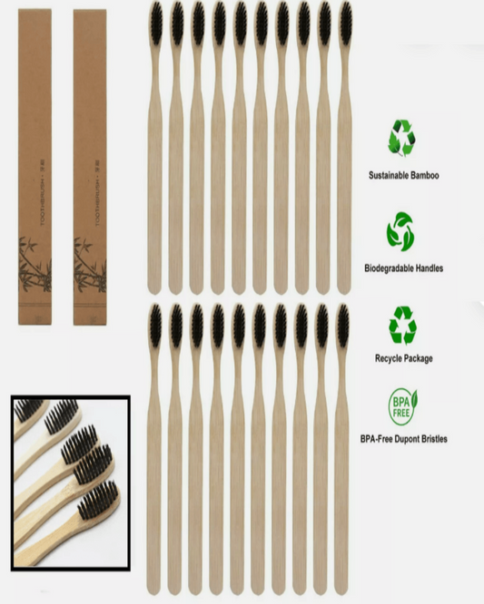 SINGLE BAMBOO TOOTH BRUSH WITH CHARCOAL BRISTLES-0
