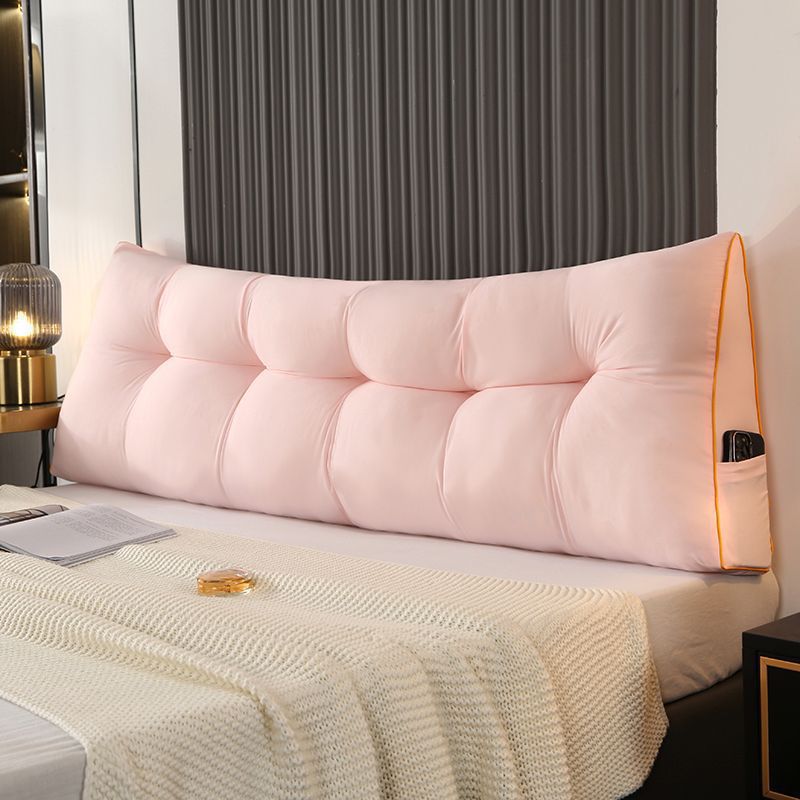 Fluffy Warm Feather-Cotton Backrest - Classic Solid Brushed Triangular Bed Cushion