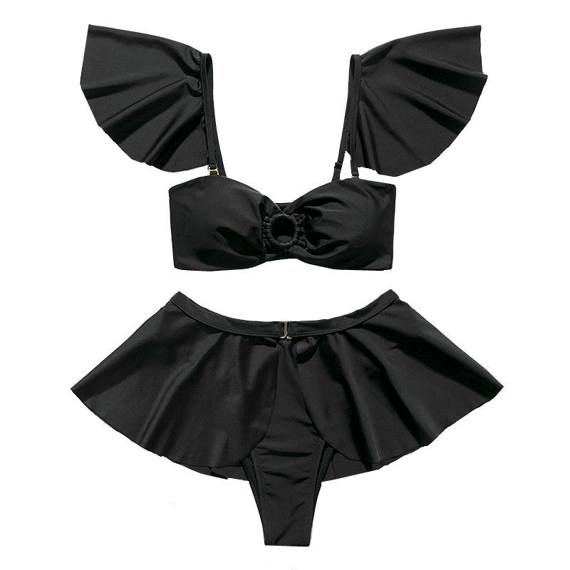 Swimsuit Sexy Solid Color Four-Piece Bikini Women's Split Swimsuit