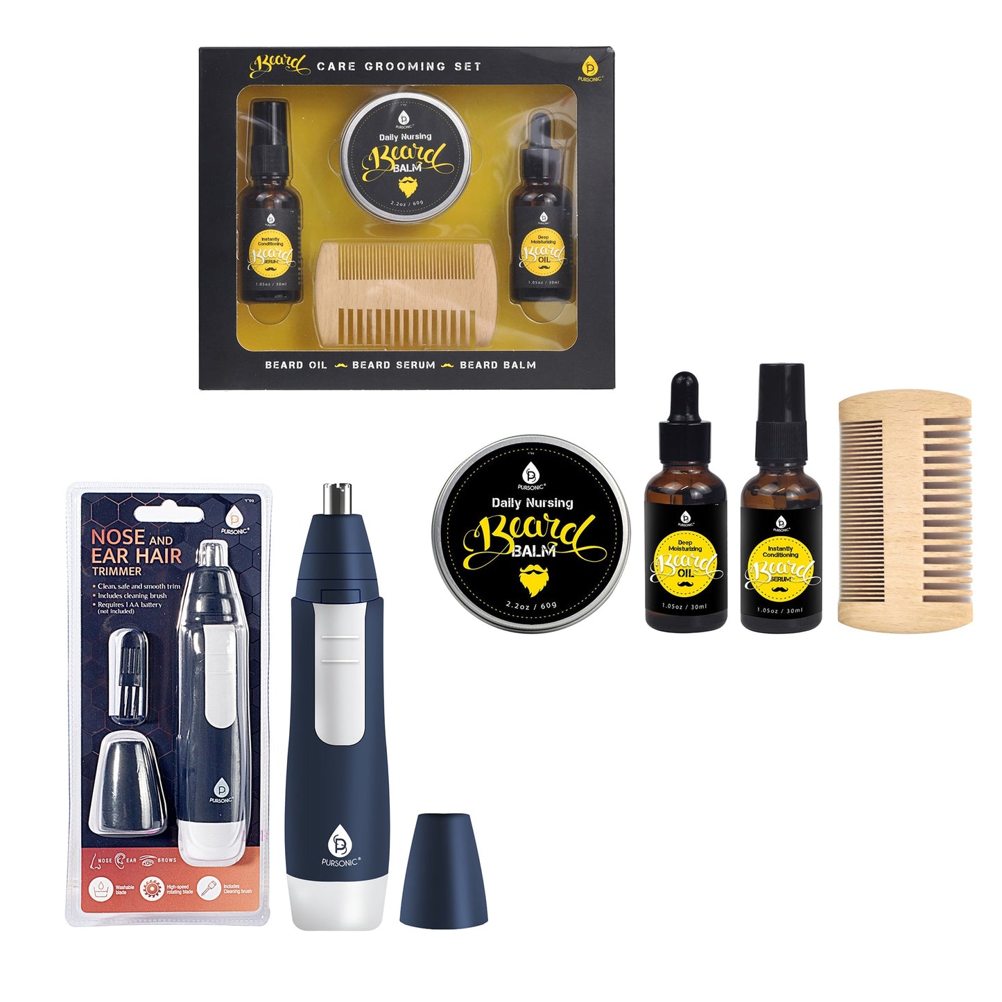 Pursonic Ultimate Beard Care Kit: Grooming Essentials for a Perfect Beard.-0