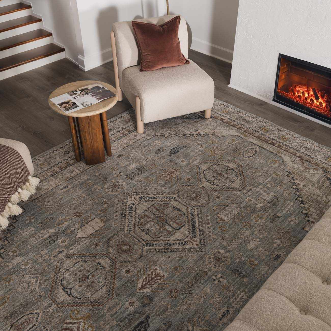 Kouta Gray Blue Area Rug-1