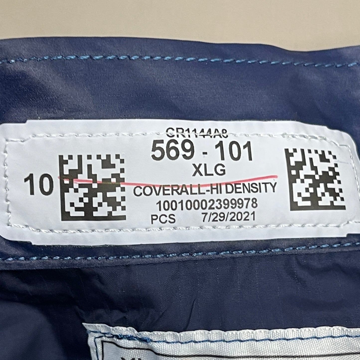 PRUDENTIAL Clean Room Service Hi Density Coverall SZ XL Blue (New) 569-101