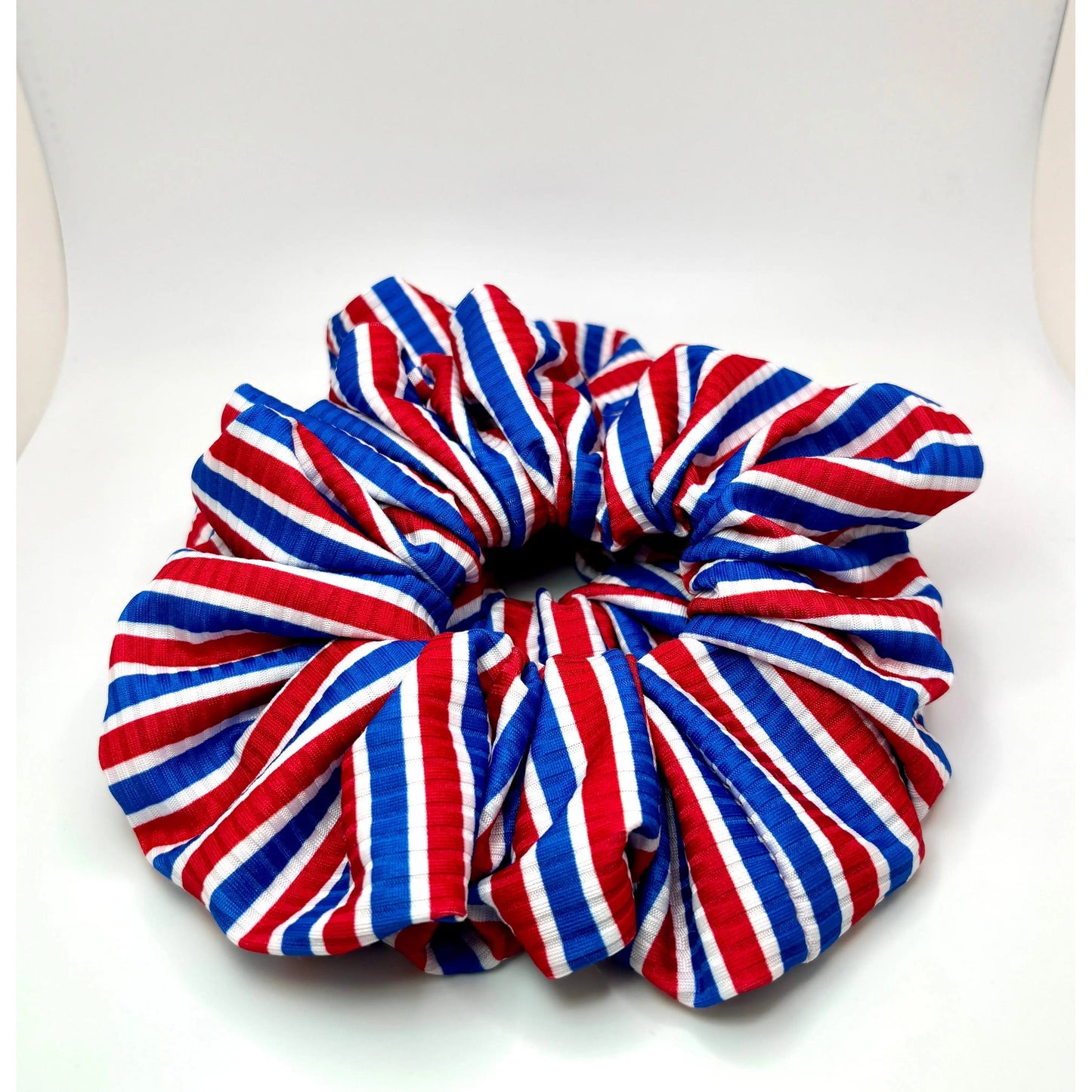Striped 4th of July Ribbed Scrunchie