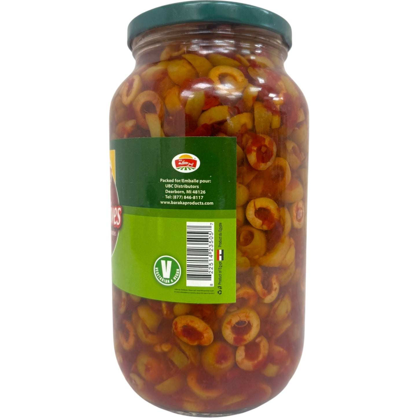 Baraka Spicy Green Olive Slices – 12 Oz Jar