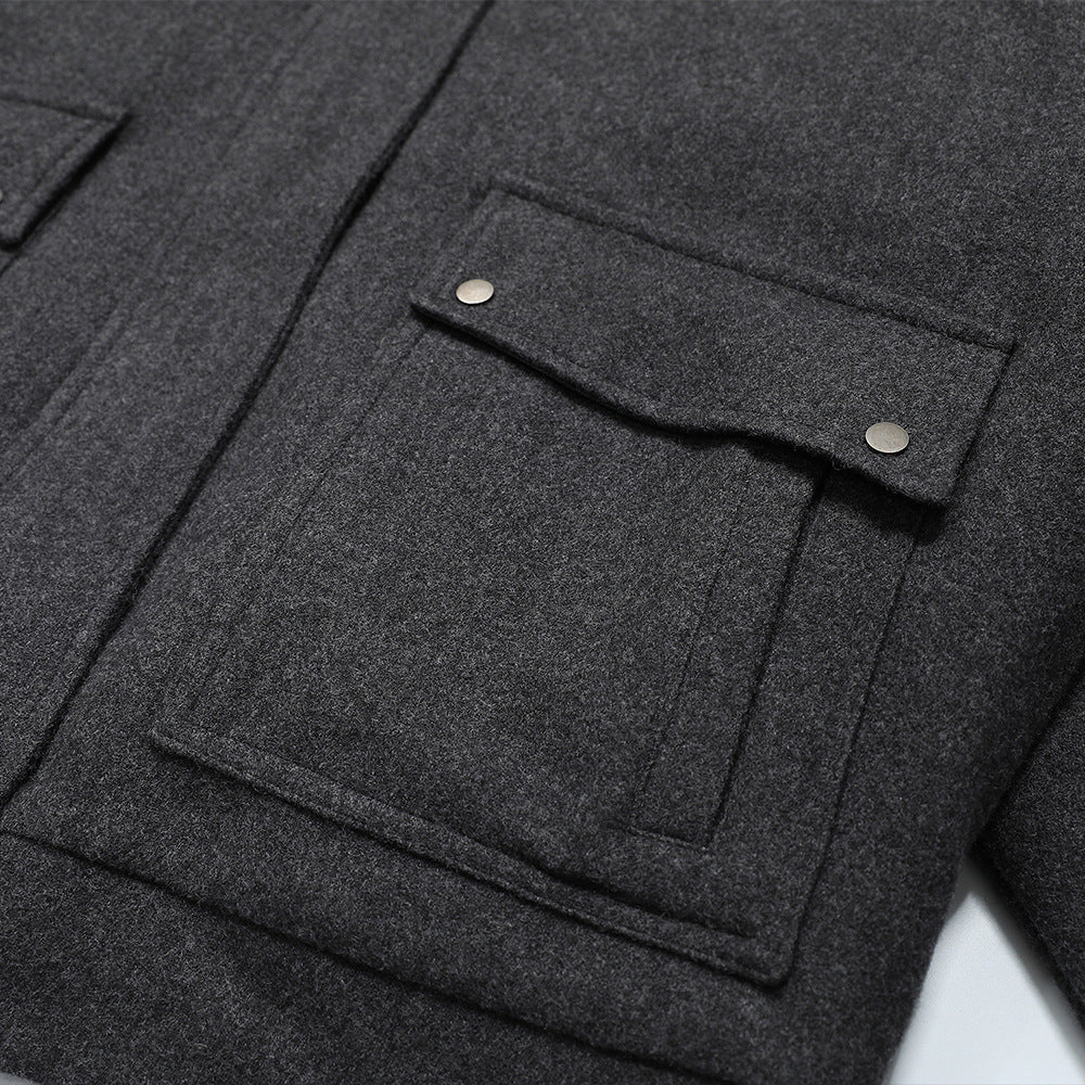 High necked woolen coat
