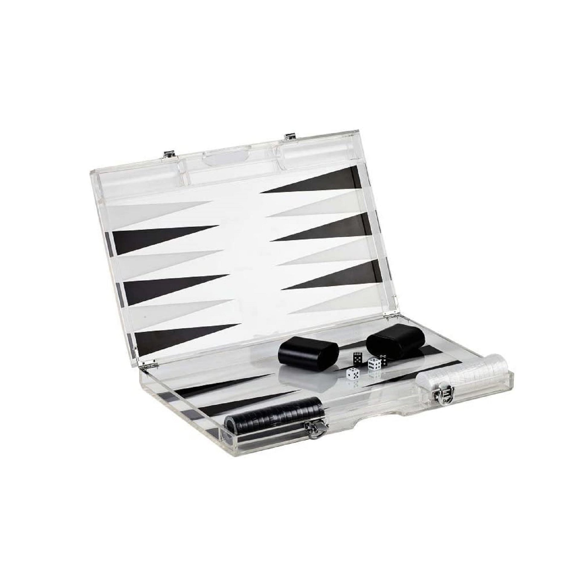 Premium 14-Inch Lucite Backgammon Set - Elegant Design for Timeless Enjoyment-2