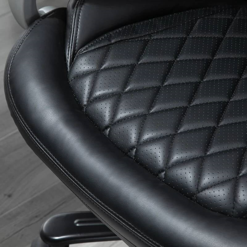 Black Big and Tall Diamond Stitching Executive Adjustable Height Office Chair-3