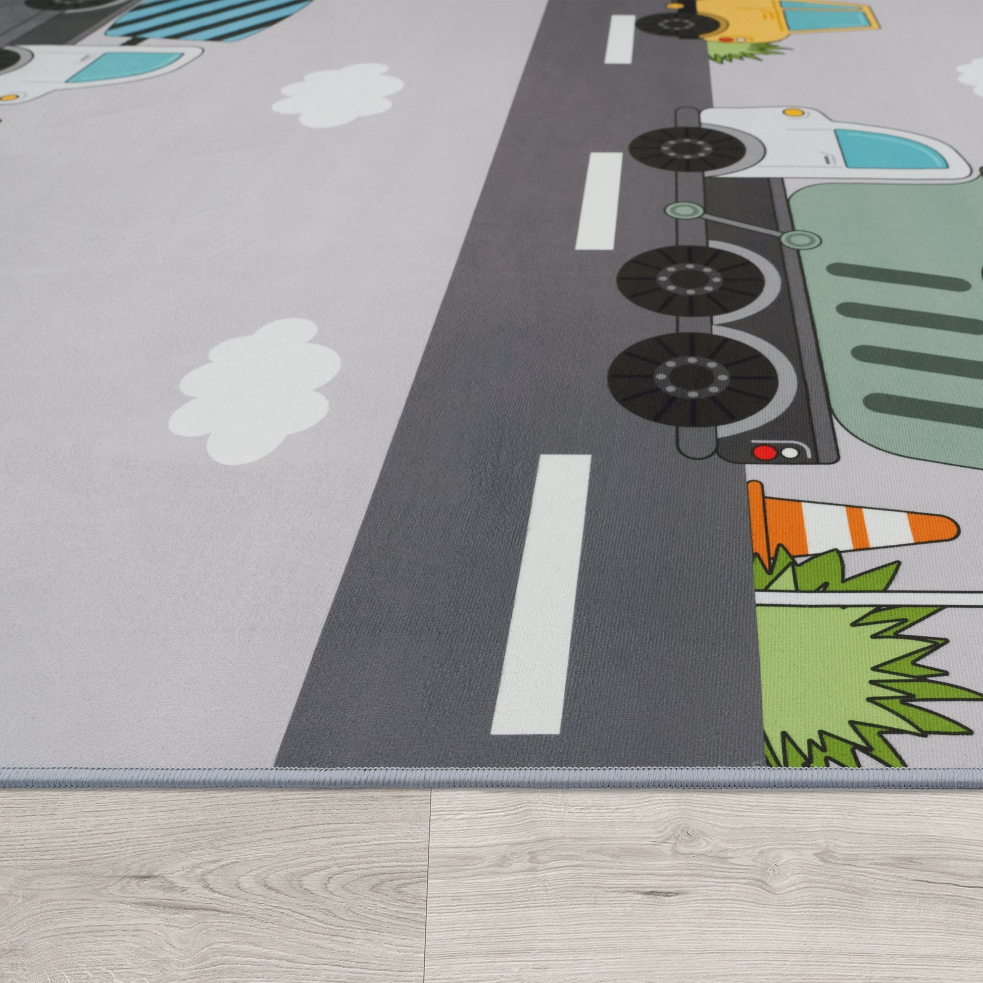 Kids Play-Mat Bob Construction Road with Trucks & Cranes-2
