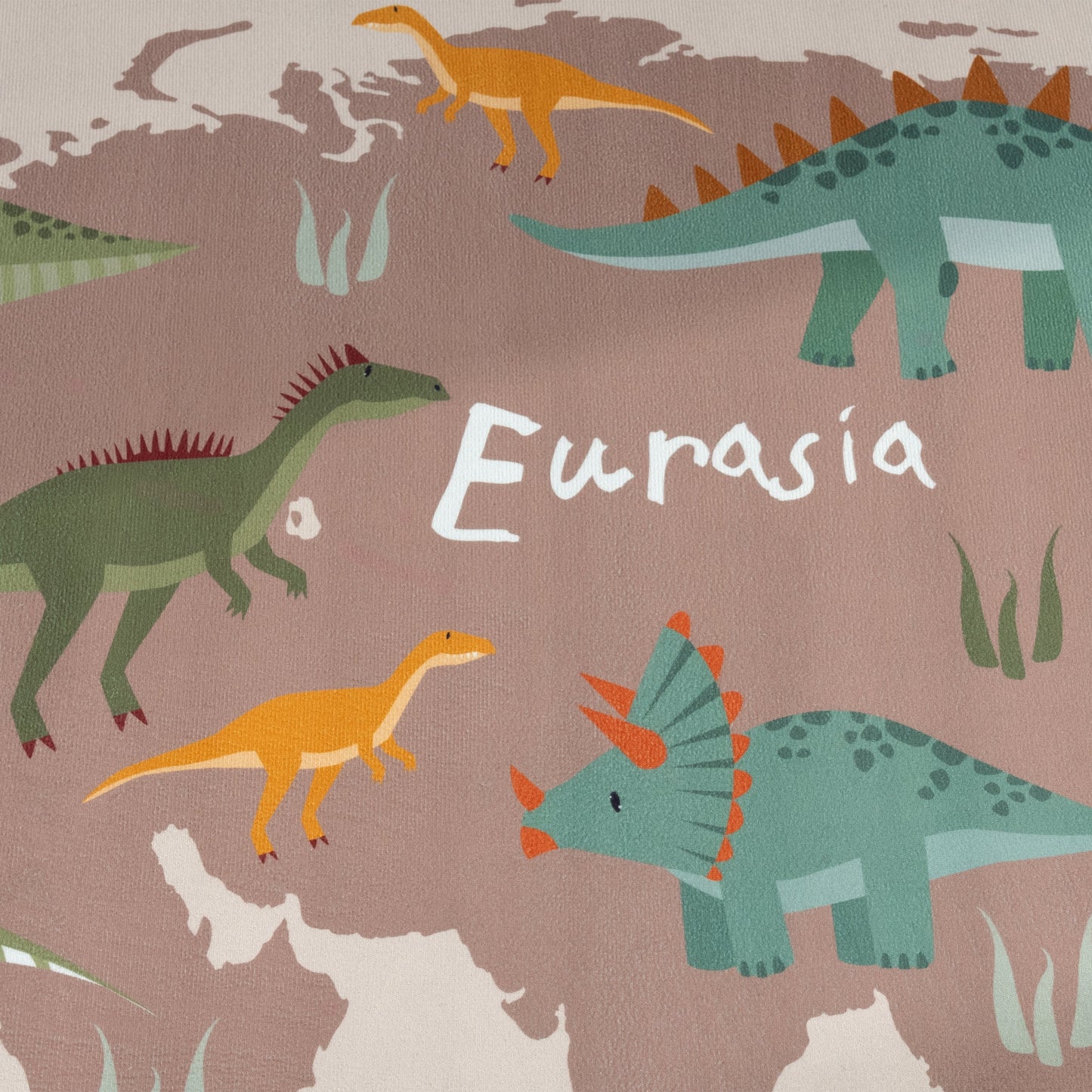Play Mat Lilo Educational Kids Rug with World Map & Dinosaurs in Beige-1