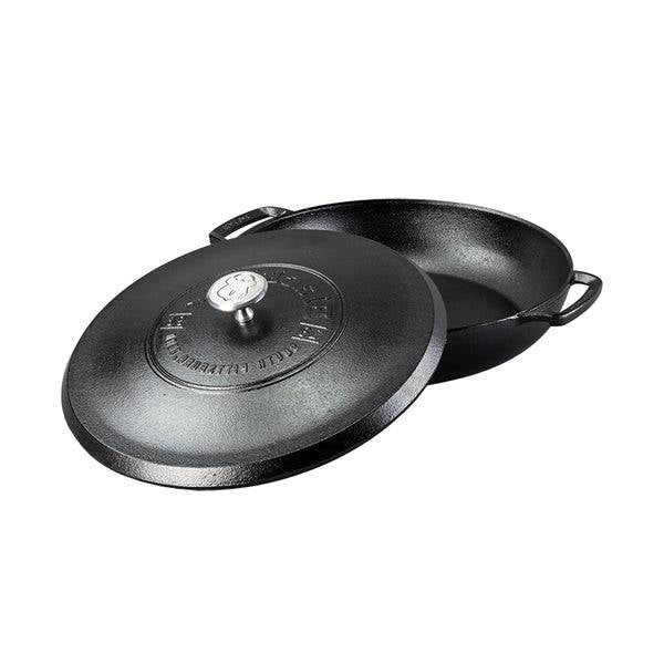Black 4 Quart Lightweight Cast Iron Braiser Made in USA-2