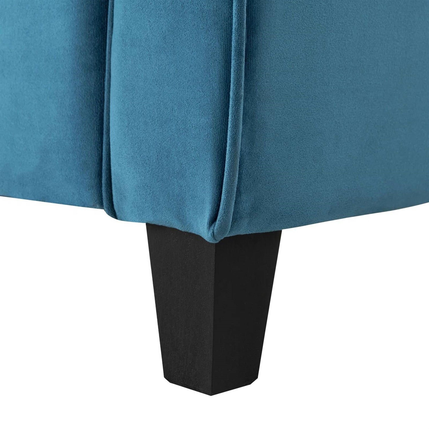Modern Upholstered Loveseat Sofa in Blue Microfiber with Button Tufted Cushions-3