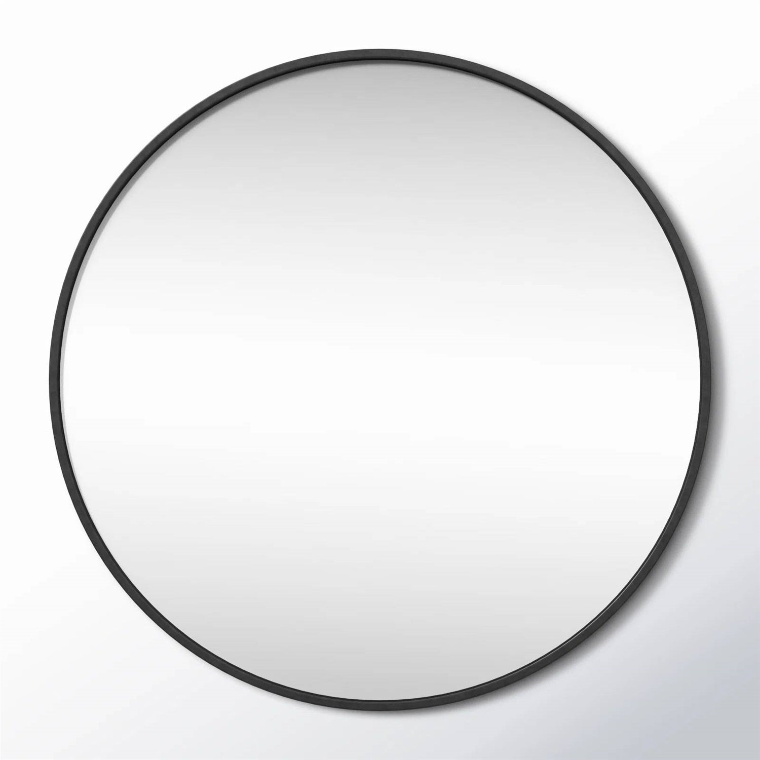 Round 42-inch Wall Mirror in Black - Living Room Bedroom Accent Bathroom Mirror-2
